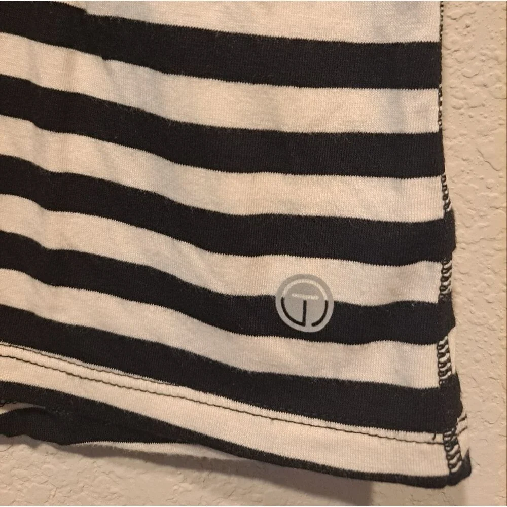 Talbots women's black and white striped plus size t shirt blouse cap sleeves 3X - Picture 5 of 8